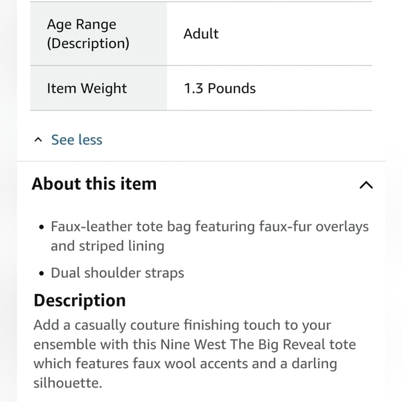 Nine West The Big Reveal Tote, Chipmunk/Natural - Picture 4 of 16